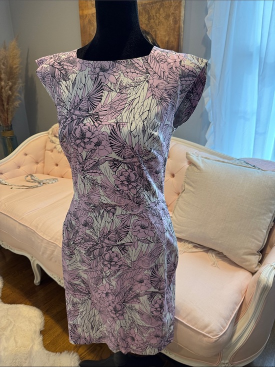 French Connection Dresses & Skirts - French Connection Lilac Floral Print Midi Dress